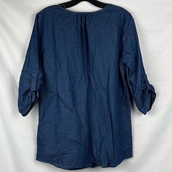 The Limited Denim Babydoll Peasant Blouse Medium - Picture 4 of 11
